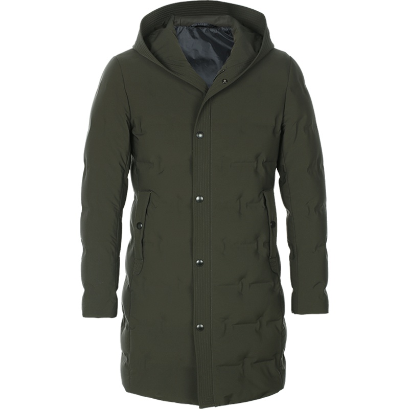 Brloote/巴鲁特羽绒服男中长款时尚连帽羽绒衣男士冬季保暖外套