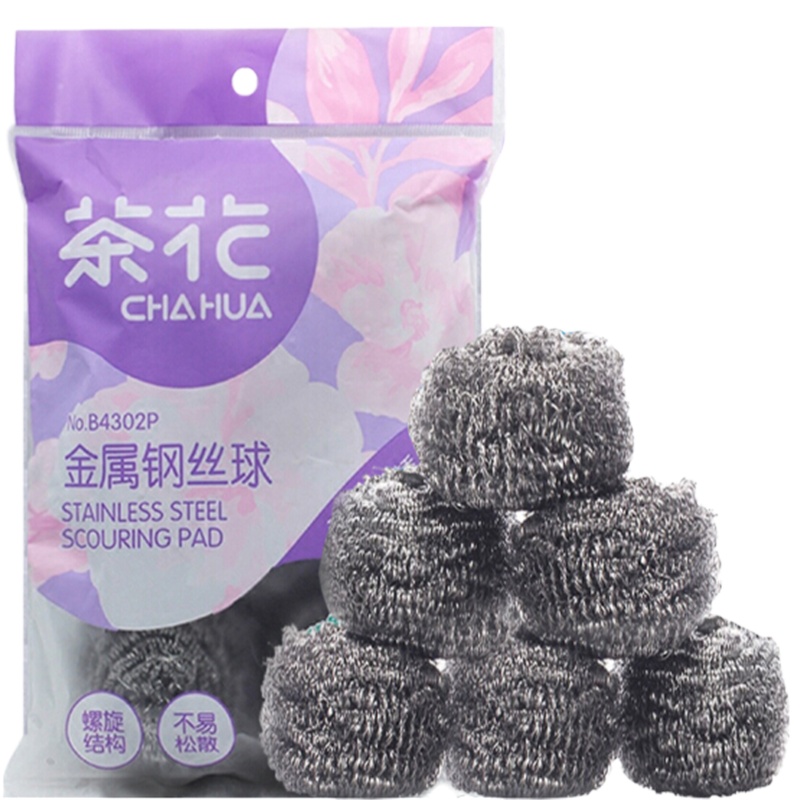 茶花B4302P钢丝球(6个装)不锈钢(包)
