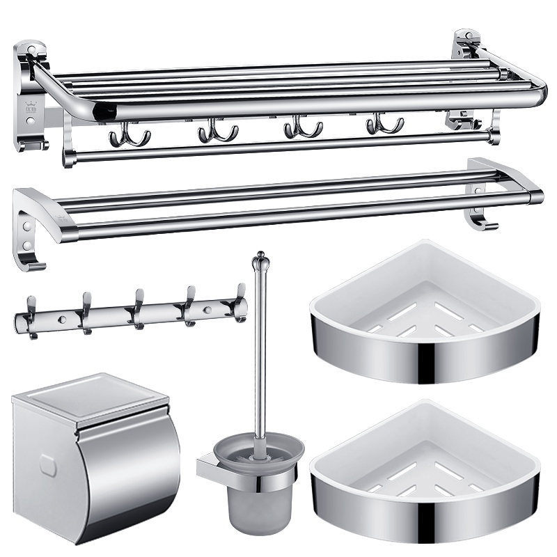 优勤不锈钢毛巾杆 卫生间浴巾杆双杆毛巾架卫浴五金 浴室毛巾挂杆