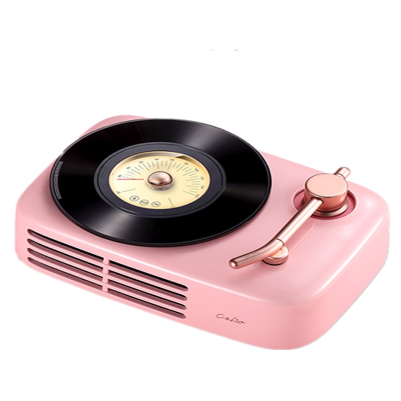 酷开(coocaa)Live-time迷你蓝牙音箱收音机2.0双声道复古留声音响(玫瑰粉)