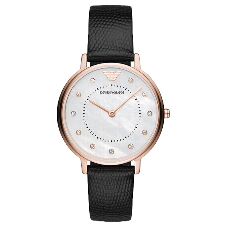阿玛尼EMPORIO ARMANI手表 女表时尚贝母石英表皮带优雅女士手表