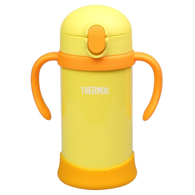 [保温吸管杯]膳魔师(THERMOS)时尚儿童吸管杯 真空304不锈钢保温杯通用 FHV350-Y 350ML 黄色