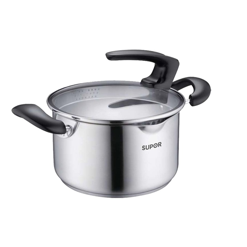 苏泊尔(SUPOR)巧立304不锈钢汤锅家用可立盖 电磁炉燃气灶通用 20cm ST20J1