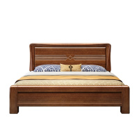 月影梳桐实木床金丝胡桃木现代中式1.8米卧室家具气压储物主卧双人床婚床