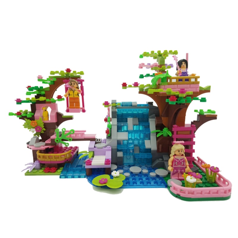 沃马新款儿童积木玩具儿童小孩积木玩具女孩系列密林仙踪507颗粒C0218