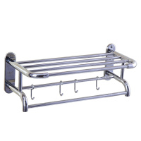 加厚304不锈钢浴巾架毛巾架卫生间毛巾杆浴室置物架带衣钩五金挂件壁挂式卫浴配件