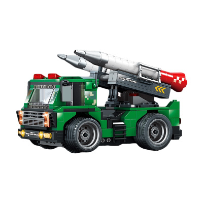 奥迪双钻维思积木遥控车男孩拼装玩具遥控导弹车ha389056