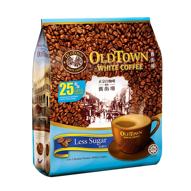 OLDTOWN旧街场马来西亚进口三合一白咖啡低糖525G/袋