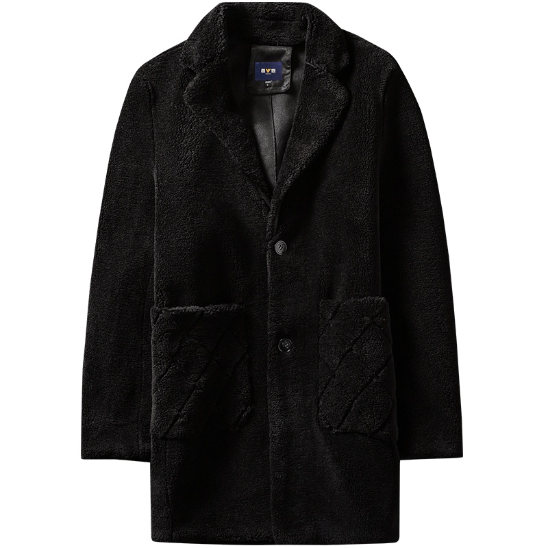 雅鹿男装冬季新款男士中长款时尚百搭颗粒绒皮草上衣外套Y747AW11931