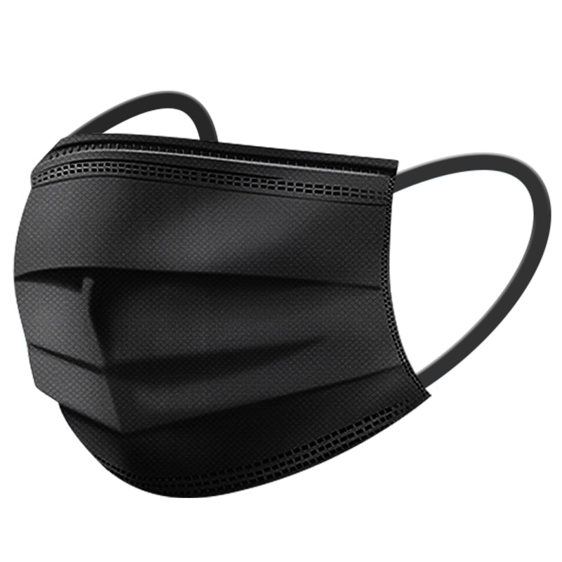 医用外科黑色口罩一次性口罩女医疗三层正规正品透气独立包装灭菌级-黑色50只盒装