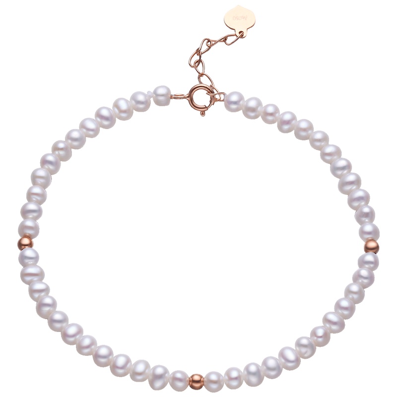 佰色传情BRIR淡水珍珠18K金手链女ins简约冷淡风手环