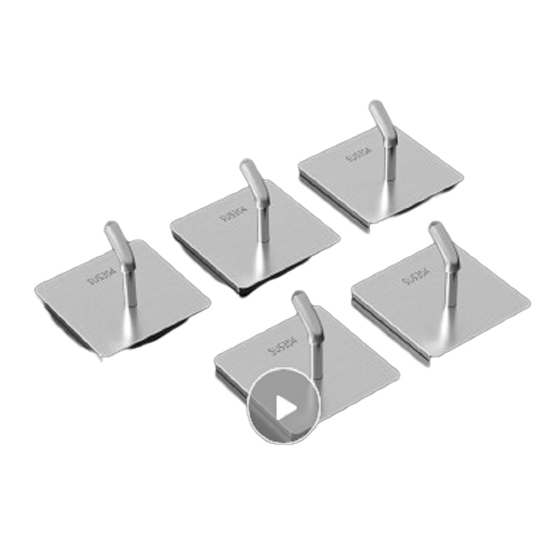 铁粘钩挂钩 304不锈钢挂钩贴 浴室粘钩 厨房挂钩 免打孔衣帽钩 卫生间置物架 厕所排钩 单只装