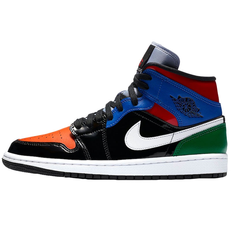Air Jordan 1 Mid AJ1 乔1 中帮 彩色拼接篮球鞋 CV5276-001