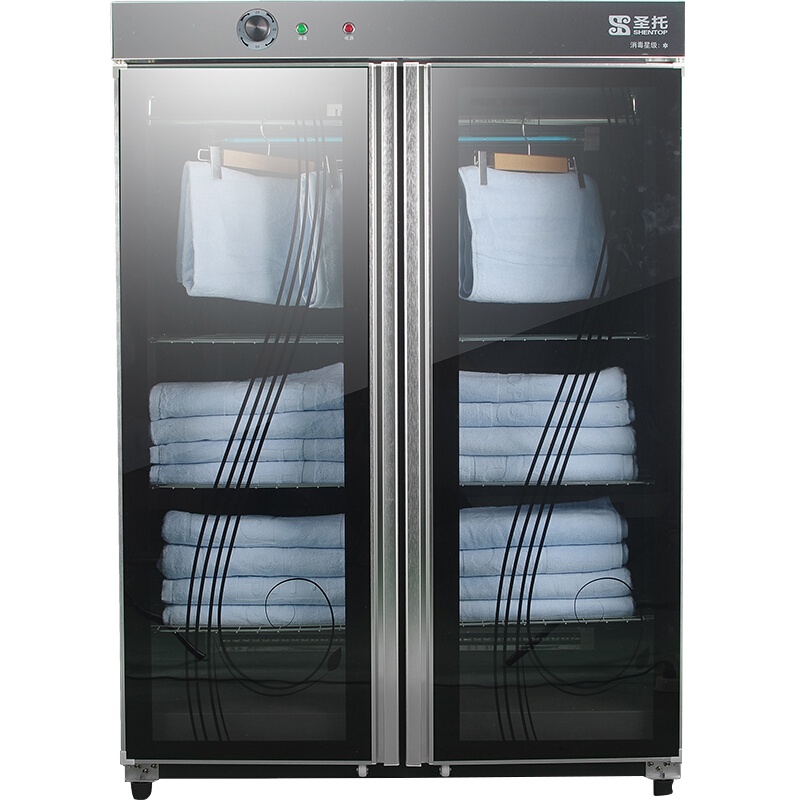 圣托(Shentop)酒店大容量毛巾消毒柜 商用立式双开门 衣物服装拖鞋臭氧紫外线保洁柜 YTP910-M4