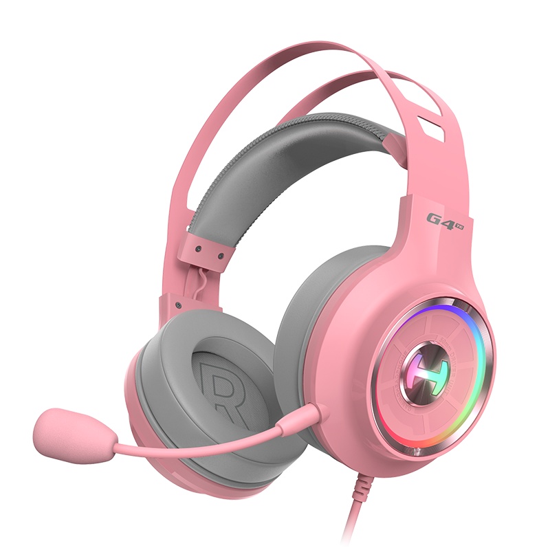 漫步者(EDIFIER)G4竞技版铂晶粉 电脑游戏耳机头戴式电竞7.1声道听声辩位吃鸡台式笔记本通用降噪耳麦重低音有线