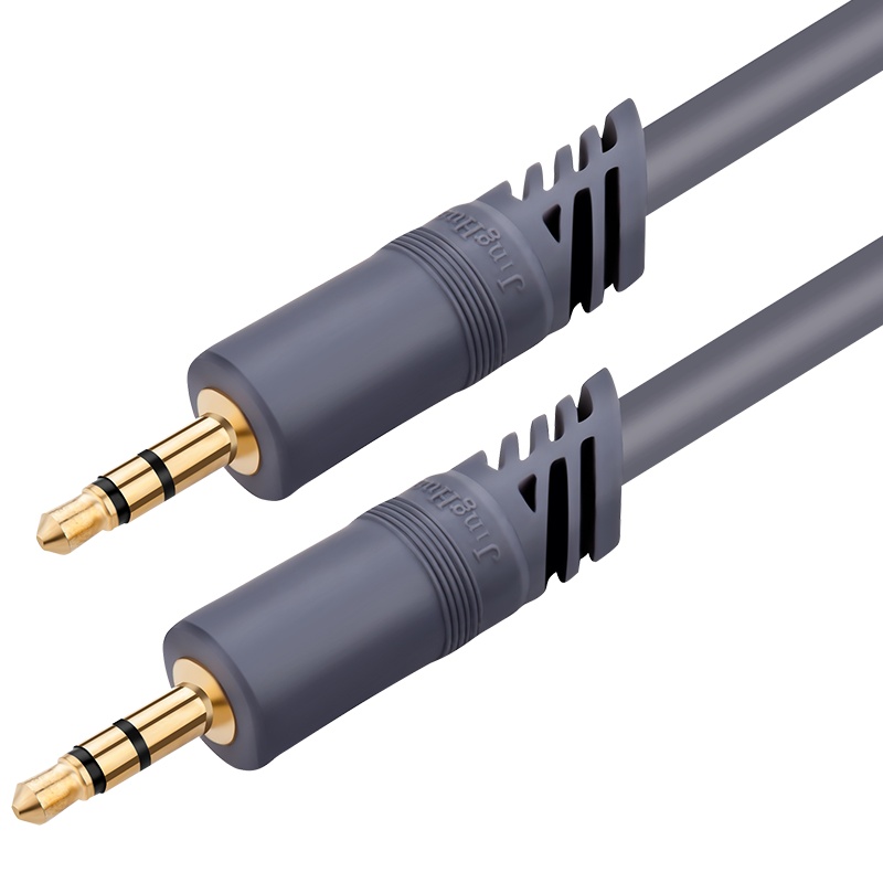 晶华 公对公音频线车载3.5mm延长线 耳机连接线加长线手机平板通用连接笔记本电脑车用音箱线5米灰色 A240I