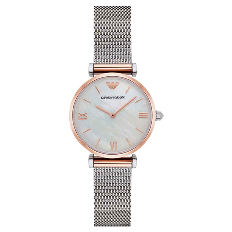 阿玛尼（Emporio Armani)女表简约时尚 编织表带手表石英表 女 腕表AR2067