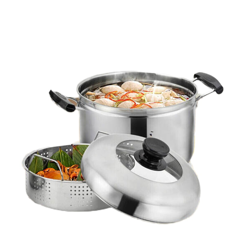 苏泊尔(SUPOR) 苏泊尔蒸锅 304不锈钢蒸滋味蒸煮多用锅蒸笼 燃气灶电磁炉通用锅具 SZ24S1 24CM