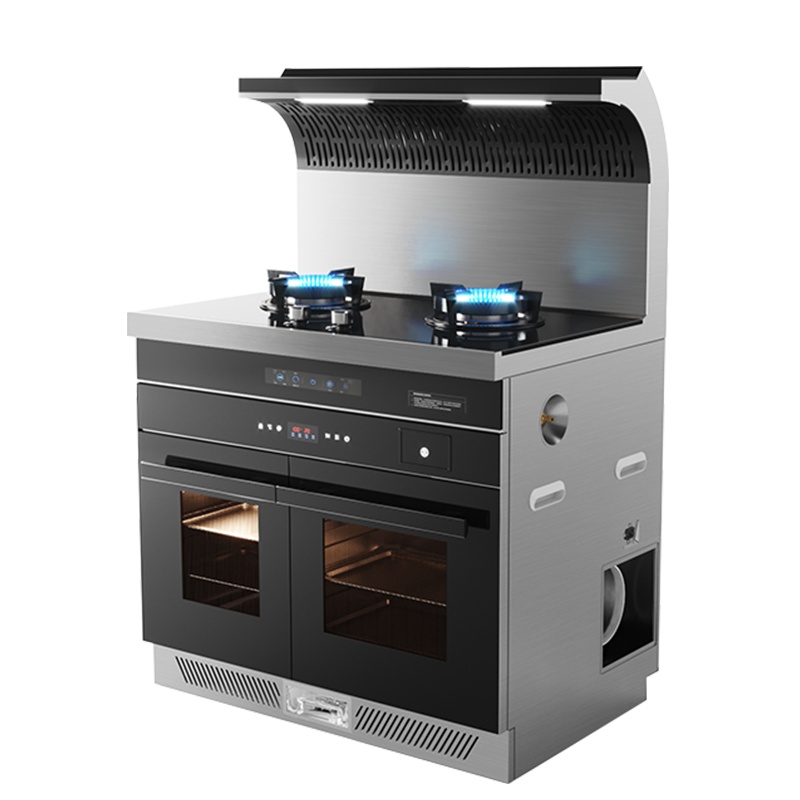 优好(UOHO)ZK90F一体式集成灶家用抽油烟机燃气灶双灶蒸烤一体套装天然气
