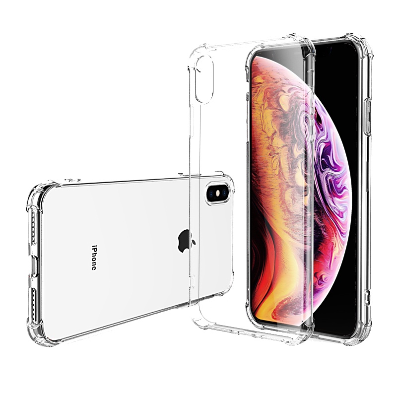 ESCASE 苹果iPhoneXs Max手机壳手机套手机壳强保护防摔款女 苹果手机套透明硅胶软壳简约男款 透白