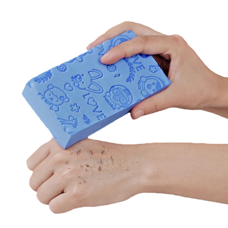 科林清 浴室彩色卡通搓澡海绵 高密度印花儿童免搓澡巾浴球家用搓灰搓泥抹布12.8*7*3