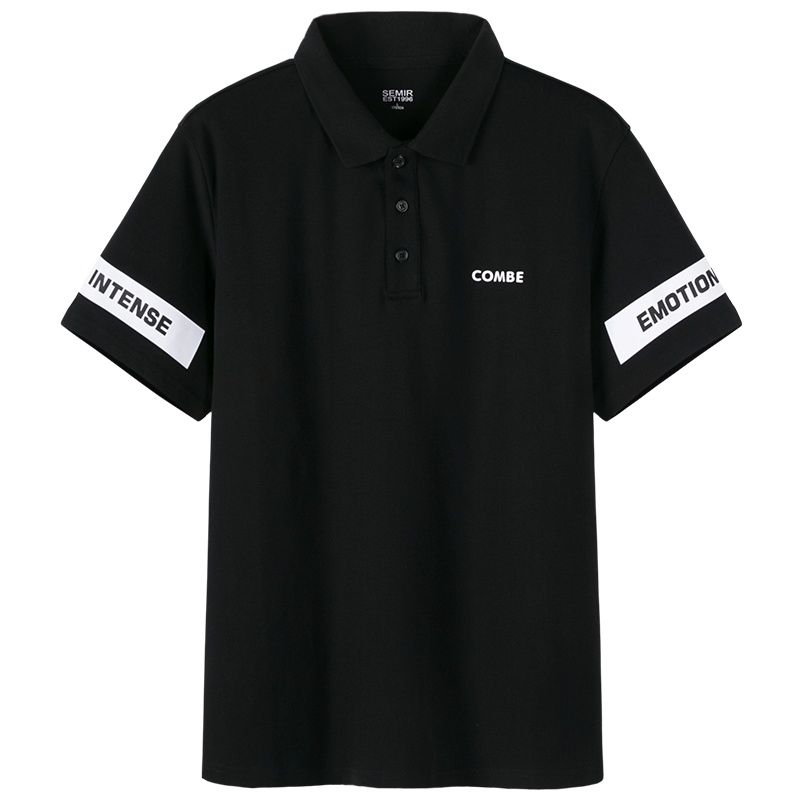 森马polo衫男士夏季潮牌翻领短袖打底衫韩版印花体恤潮男