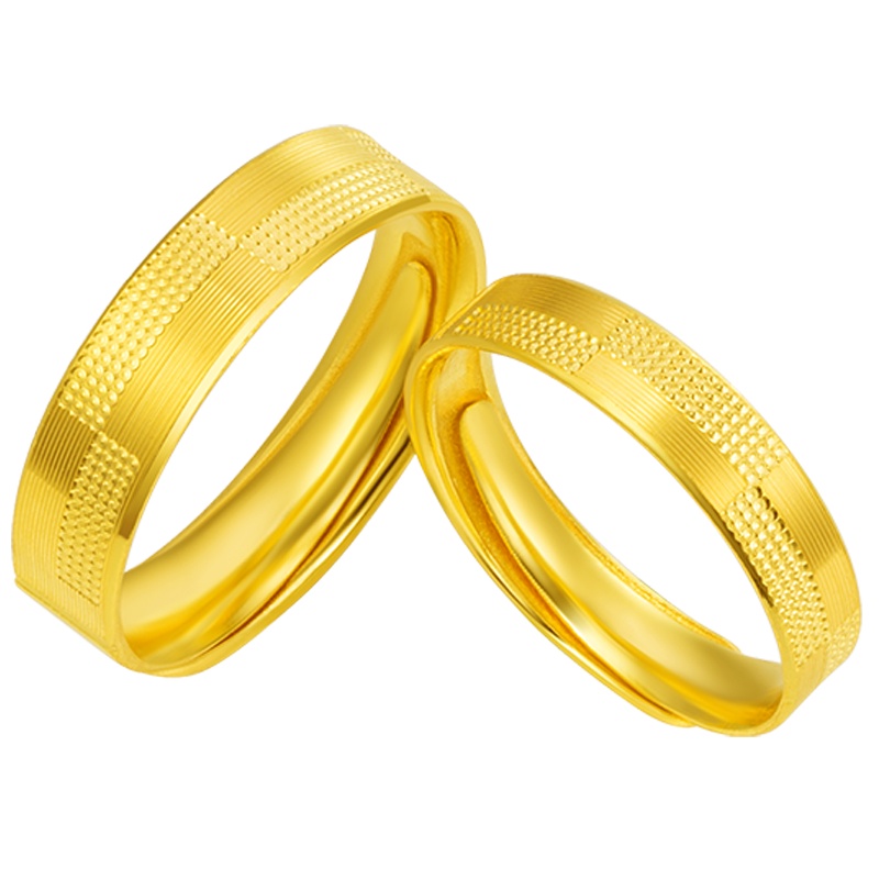 金一 足金999精品情侣对戒开口对戒黄金戒指结婚送女友浪漫礼物(计价) ABA008/ABA008-1