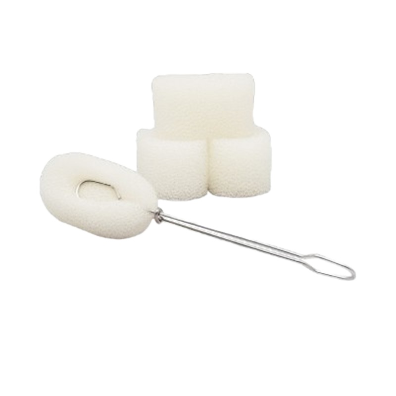 洁致不锈钢洗杯刷+3个可替换刷头保温杯茶杯护理清洁海绵刷子