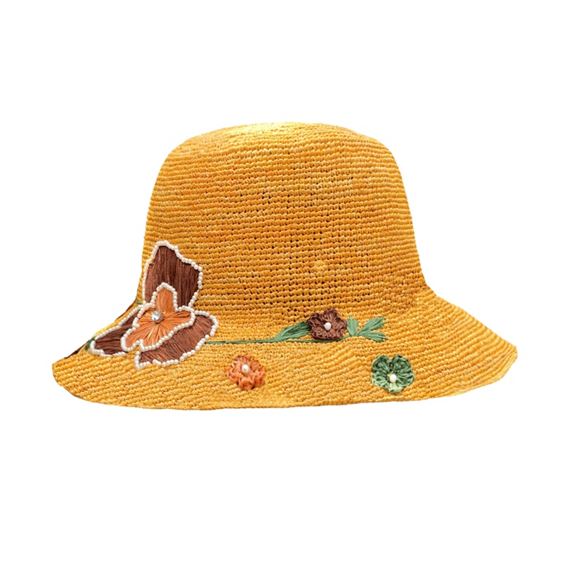 [预售]ENJOY'ME圆顶四季拉菲竹编花朵遮阳帽20夏季服饰配件新品