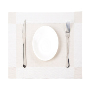 FOOJO 餐桌垫 西餐垫 隔热垫锅垫防烫茶几桌布餐盘垫 优雅银灰色 2片装