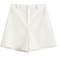 OSA欧莎2019新款夏白色阔腿短裤女宽松高腰休闲裤子显瘦百搭