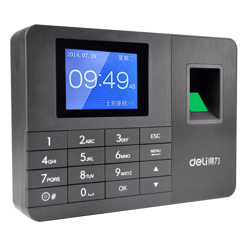 得力(deli)2251指纹考勤机 指纹打卡机 免安装U盘下载 自动生成表格 2000枚指纹2.8英寸彩屏语音户外工具