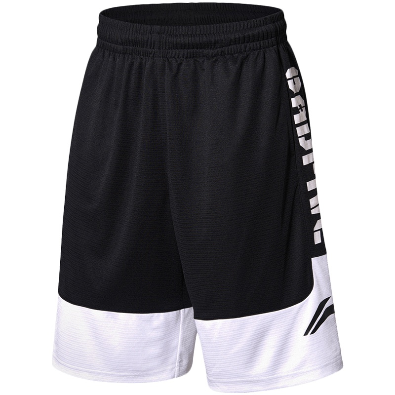 李宁篮球裤夏季BAD FIVE街头3+1比赛宽松带口袋篮球裤AAPN041-1