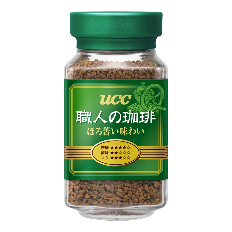 日本进口UCC悠诗诗职人系列速溶黑咖啡90g绿瓶深厚浓郁