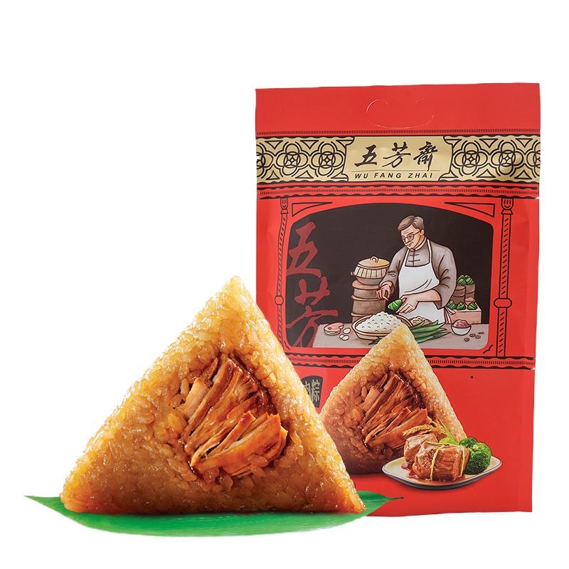 五芳斋粽子肉粽100g*6嘉兴特产家庭装速食早餐早饭真空散装新鲜大肉粽子