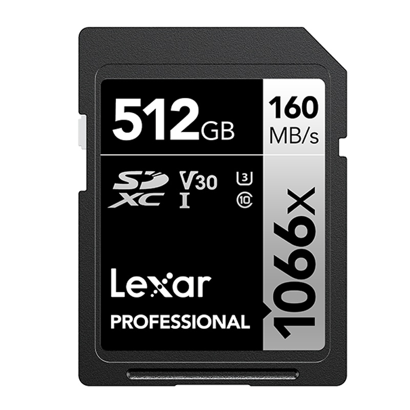 雷克沙(Lexar)512GB SD卡1066X高速U3 V30读160MB/s写120MB/s单反微单相机内存卡存储卡