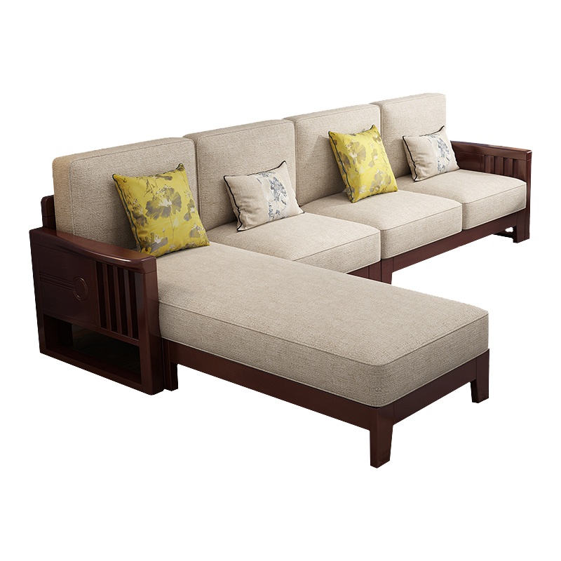 登喜华菲 新中式沙发冬夏两用全实木沙发现代简约轻奢客厅禅意中式家具沙发组合新古典后现代客厅家具