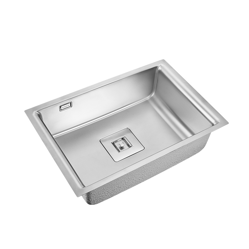 摩恩304不锈钢厨房水槽单槽套餐台上台下水龙头洗碗槽洗菜盆锋锐单槽