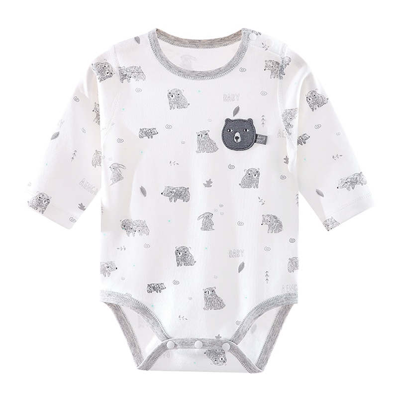 Aengbay 婴幼儿秋装三角哈衣爬服宝宝连体衣新生儿长袖包屁衣