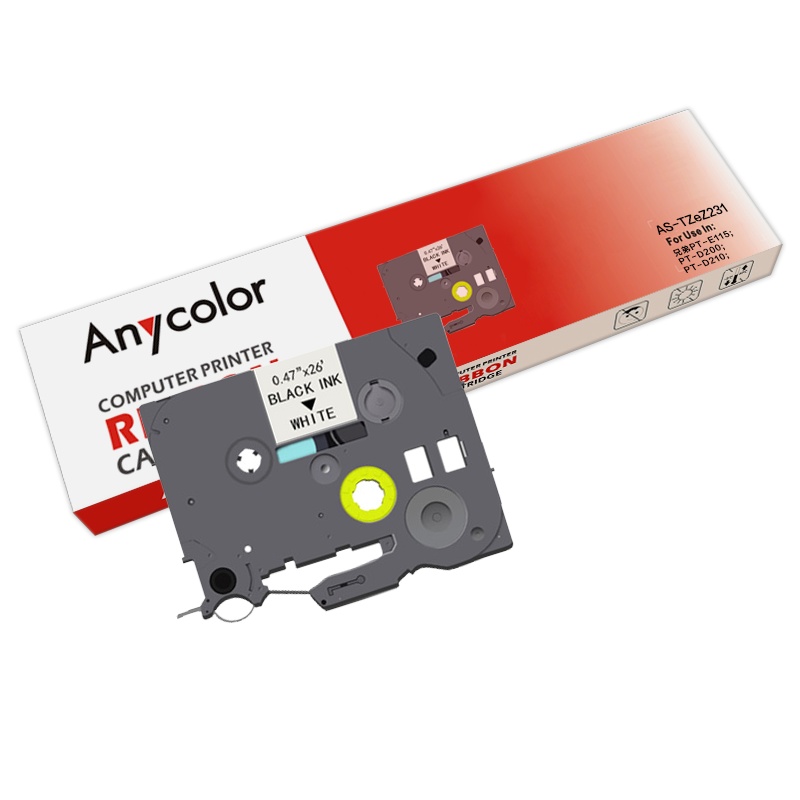 欣彩 TZe-Z231色带(色带架含芯)黑色单支装(适用兄弟PT-E115 PT-P900)色带芯:12mm*8m