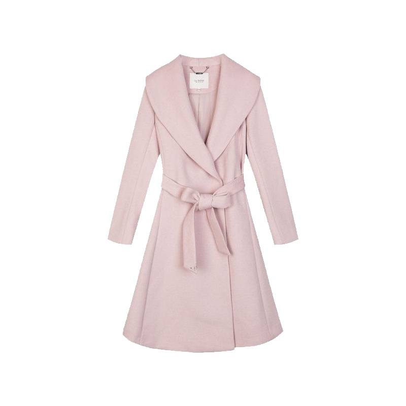 拉贝缇羊毛呢外套女冬款呢子大衣女秋冬新修身风衣中长款60007013