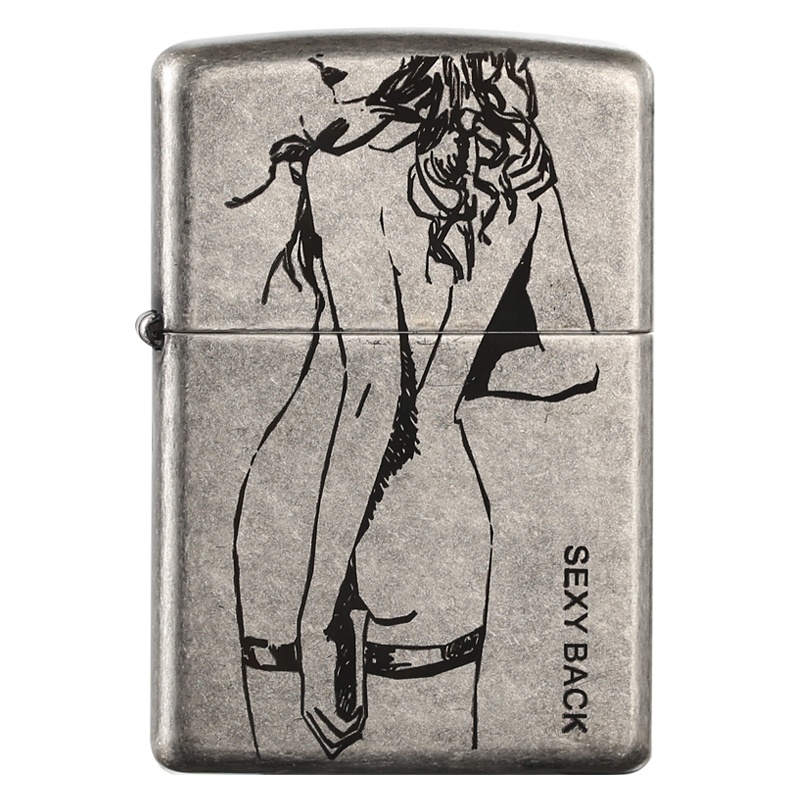 ZIPPO之宝121FBMP-仿古银双面背影 防风打火机专柜正品