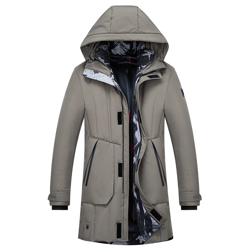 雪中飞冬季薄款休闲棉服中青年男士中长款连帽棉袄风衣外套