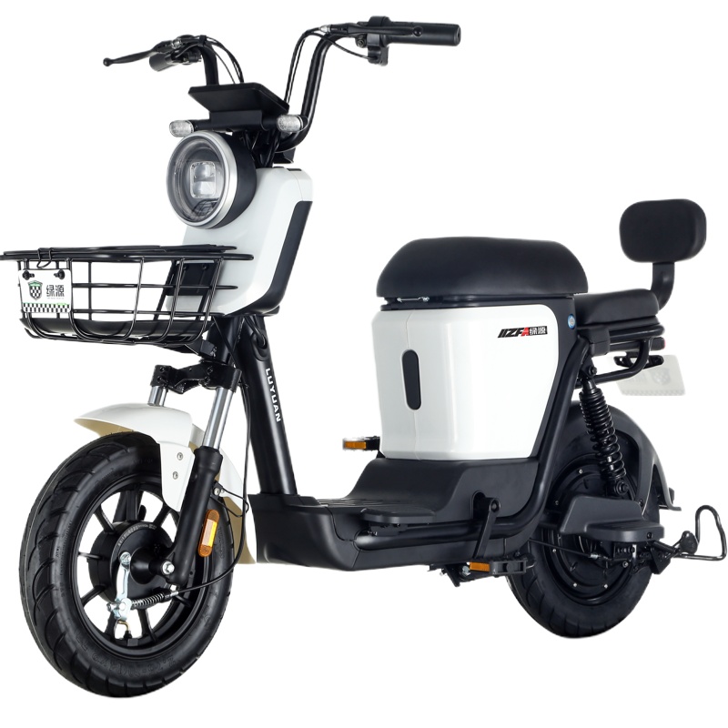 绿源电动车48v24a可提锂电池电动自行车ZFA男女长续航代步电瓶车 冰白