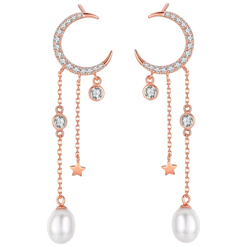 佰色传情新款纯银珍珠耳环女高级感气质简约耳饰品冷淡风耳钉潮