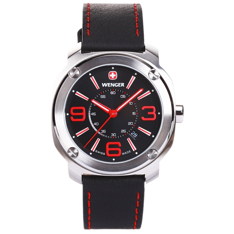 威戈(WENGER) Escort系列瑞士 石英表男休闲商务防水皮带男士腕表 01.1051.103