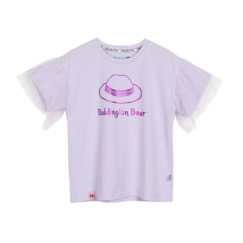 Paddington Bear帕丁顿熊童装夏季小落肩直版女童短袖T恤