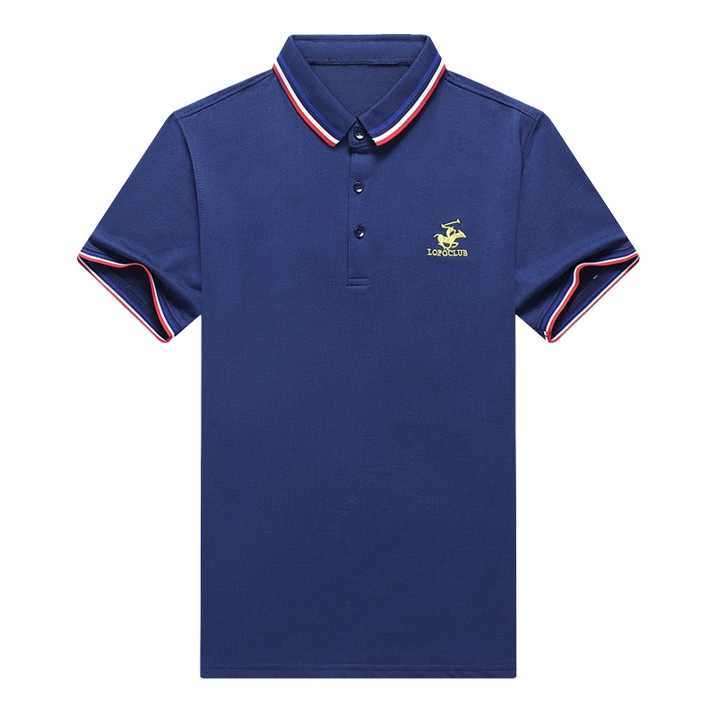 駱丹尼斯爸爸t恤短袖冰丝中老年男短袖t恤polo衫薄款商务翻领夏季宽松上衣