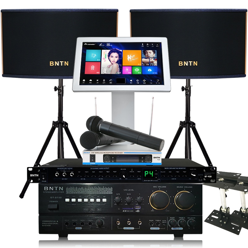 奔腾(BNTN)专业音响组合家庭KTV卡拉ok功放机效果器点歌机套装家庭影院会议音响 8150点歌机效果器无线话筒套装