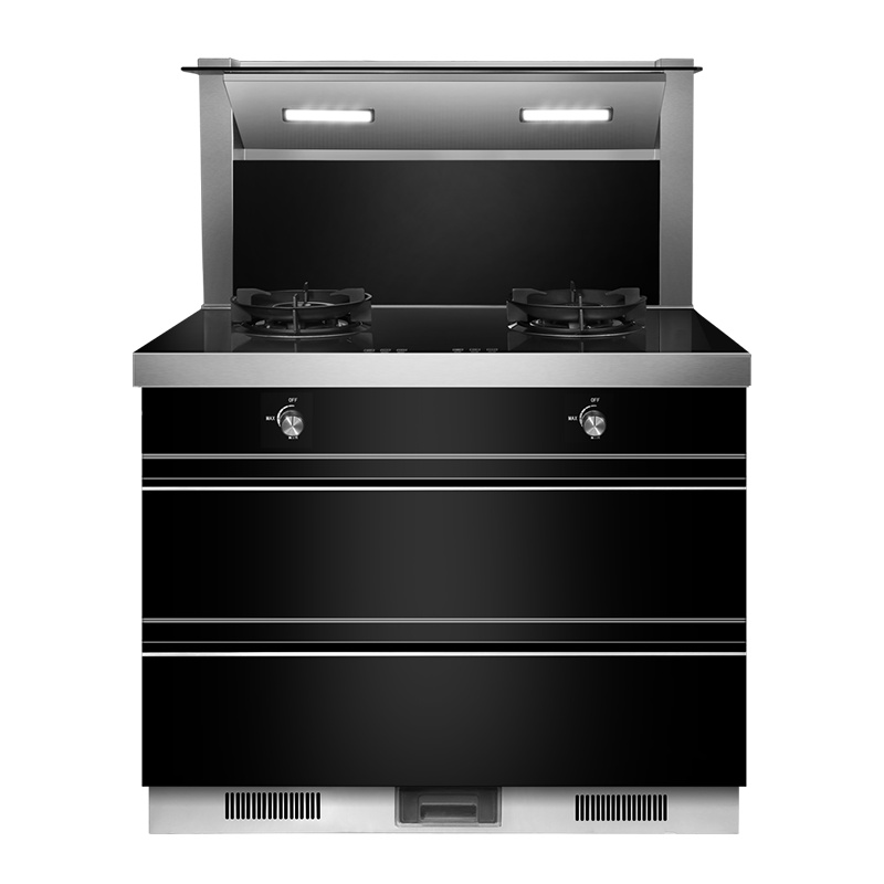 欧尼尔(OUNIER) LX6-D环保灶具侧吸一体式一体机 自动清洗抽油烟机灶具消毒柜集成灶21立方 液化气集成灶